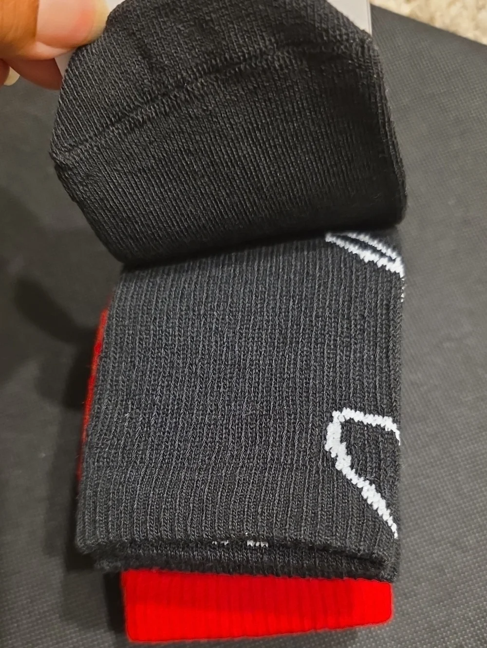 Nike Jordan Cushioned Crew Socks with Red & Black Embroidery - 2 Pack